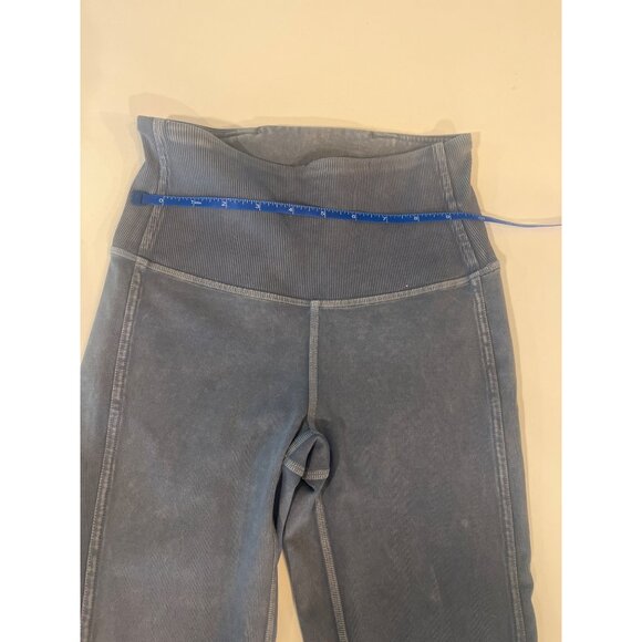 Lululemon Blue High-Waisted Ribbed Ankle Leggings Size 2 - Picture 2 of 6